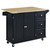 Black w/ Wood Top Front View - Breakfast Bar Up