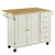 White w/ Wood Top Front View - Drop Leaf Up