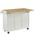 White w/ Wood Top Back View - Drop Leaf Up
