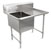John Boos B-Series Compartment Single Bowl Sink in Multiple Sizes with Right Drainboard, 16-Gauge