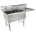 John Boos B-Series Compartment Double Bowl Sink in Multiple Sizes with Right Drainboard, 16-Gauge