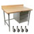 John Boos Stainless Steel Bakers Table with 3-Drawer Tier and 1-3/4" Hard Maple Top with 4" Coved Back Riser