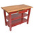 Barn Red Oak Table w/ 2 Shelves