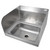 John Boos Pro Bowl Fabricated Space Saver Wall Mount Hand Sink with Left & Right Side Splash, Stainless Steel, Deck Mount Faucet Holes with 4" On-Center Spread (Faucet Not Included), 14"W x 10"D x 5"H, 1-7/8" Drain