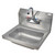 John Boos Pro Bowl Fabricated Space Saver Wall Mount Hand Sink, with Faucet, Stainless Steel, 14"W x 10"D x 5"H, 1-7/8" Drain