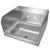 John Boos Pro Bowl Fabricated Space Saver Wall Mount Hand Sink with Left & Right Side Splash, Stainless Steel, Splash Mount Faucet Holes with 4" On-Center Spread (Faucet Not Included), 14"W x 10"D x 5"H, 1-7/8" Drain