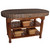 John Boos Harvest Table with 4" Thick End Grain Walnut Oval Top & 3 Wicker Baskets, 60"W x 30"D x 4"H, Cherry Stain