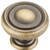 Jeffrey Alexander Bremen 1 Collection 1-1/4" Diameter Round Button Cabinet Knob in Antique Brushed Satin Brass