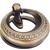 Jeffrey Alexander Symphony Collection 2'' Diameter Art Deco Bail Cabinet Ring Pull in Antique Brushed Satin Brass