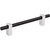 Jeffrey Alexander Larkin Collection Cabinet Bar Pull in Matte Black with Polished Chrome, 7-3/8'' W x 1-7/16'' D, Center to Center: 128mm (5-1/16'')