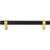 Jeffrey Alexander Key Grande Collection 6-5/8'' W Bar Cabinet Pull in Matte Black with Brushed Gold, 128mm (5'') Center-to-Center, Product View