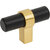 Jeffrey Alexander Key Grande Collection 2'' W Cabinet ''T'' Knob in Matte Black with Brushed Gold, Product Angle View