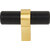 Jeffrey Alexander Key Grande Collection 2'' W Cabinet ''T'' Knob in Matte Black with Brushed Gold, Product View