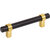 Jeffrey Alexander Key Grande Collection 5-3/8'' W Cabinet Bar Pull in Matte Black with Brushed Gold, 96mm (3-3/4'') Center-to-Center, Product Angle View