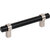 Jeffrey Alexander Key Grande Collection 5-3/8'' W Cabinet Bar Pull in Matte Black with Satin Nickel, 96mm (3-3/4'') Center-to-Center, Product Angle View