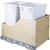 Double Bin Bottom Mount Pullout Waste Container System, 35 Quart (8.75 Gallon), White Cans, Min. Cab. Opening: 15"W