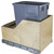 Single Bin Pullout Waste Container System, 35 Quart (8.75 Gallon), Gray Can w/ SS Trash Bag Basket, Min. Cab. Opening: 15"W