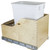 Single Bin Pullout Waste Container System, 35 Quart (8.75 Gallon), White Can w/ SS Trash Bag Basket, Min. Cab. Opening: 15"W