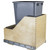 Single Bin Pullout Waste Container System, 50 Quart (12.5 Gallon), Gray Can w/ SS Trash Bag Basket, Min. Cab. Opening: 15"W