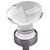 Jeffrey Alexander Harlow Collection 1-1/4" Diameter Small Glass Oval Football Decorative Cabinet Knob in Brushed Pewter