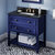 Jeffrey Alexander 36'' W Hale Blue Adler Single Vanity Cabinet Base with Black Granite Vanity Top and Undermount Rectangle Bowl