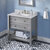 36" Grey Adler Vanity, Arctic Stone Cultured Marble Vanity Top with Undermount Rectangle Sink