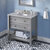 36" Grey Adler Vanity, White Carrara Marble Vanity Top with Undermount Oval Sink