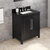 Jeffrey Alexander 30'' W Black Cade Single Vanity Cabinet Base with Black Granite Vanity Top and Undermount Rectangle Bowl