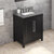 Jeffrey Alexander 30'' W Black Cade Single Vanity Cabinet Base with Boulder Cultured Marble Vanity Top and Undermount Rectangle Bowl