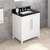 Jeffrey Alexander 30'' W White Cade Single Vanity Cabinet Base with Black Granite Vanity Top and Undermount Rectangle Bowl