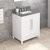 Jeffrey Alexander 30'' W White Cade Single Vanity Cabinet Base with Boulder Cultured Marble Vanity Top and Undermount Rectangle Bowl