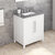 Jeffrey Alexander 30'' W White Cade Single Vanity Cabinet Base with Steel Grey Cultured Marble Vanity Top and Undermount Rectangle Bowl