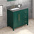 Jeffrey Alexander 36'' W Forest Green Cade Single Vanity Cabinet Base with Left Offset, Boulder Vanity Cultured Marble Vanity Top, and Undermount Rectangle Bowl