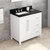 Jeffrey Alexander 36'' W White Cade Single Vanity Cabinet Base with Left Offset, Black Granite Vanity Top, and Undermount Rectangle Bowl