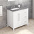 Jeffrey Alexander 36'' W White Cade Single Vanity Cabinet Base with Left Offset, Steel Grey Cultured Marble Vanity Top, and Undermount Rectangle Bowl
