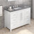 Jeffrey Alexander 48'' W White Cade Single Vanity Cabinet Base with Steel Grey Cultured Marble Vanity Top and Undermount Rectangle Bowl