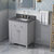 Jeffrey Alexander 30'' W Grey Chatham Single Vanity Cabinet Base with Boulder Cultured Marble Vanity Top and Undermount Rectangle Bowl