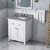Jeffrey Alexander 30'' W White Chatham Single Vanity Cabinet Base with Steel Grey Cultured Marble Vanity Top and Undermount Rectangle Bowl