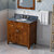 36" Chocolate Chatham Vanity, Grey Marble Vanity Top with Undermount Oval Sink