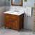 36" Chocolate Chatham Vanity, White Carrara Marble Vanity Top with Undermount Oval Sink