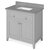 Jeffrey Alexander 36'' W Grey Chatham Vanity Cabinet Base with Steel Grey Cultured Marble Vanity Top and Undermount Rectangle Bowl, Product Angle View
