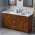60" Chocolate Chatham Vanity, Double Sink White Carrara Marble Vanity Top with (2x) Undermount Oval Sinks