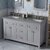 Jeffrey Alexander 60'' W Grey Chatham Double Vanity Cabinet Base with Boulder Cultured Marble Vanity Top and Two Undermount Rectangle Bowls