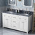 60" White Chatham Vanity, Double Sink Grey Marble Vanity Top with (2x) Undermount Oval Sinks