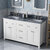 60" White Chatham Vanity, Double Sink Grey Marble Vanity Top with (2x) Undermount Rectangle Sinks