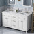 60" White Chatham Vanity, Double Sink White Carrara Marble Vanity Top with (2x) Undermount Oval Sinks