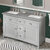 Jeffrey Alexander 60'' W Grey Savino Double Vanity Cabinet Base with Steel Grey Cultured Marble Vanity Top and Two Undermount Rectangle Bowls
