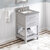 Jeffrey Alexander 24'' W Grey Wavecrest Single Vanity Cabinet Base with Steel Grey Cultured Marble Vanity Top and Undermount Rectangle Bowl