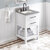 Jeffrey Alexander 24'' W White Wavecrest Single Vanity Cabinet Base with Steel Grey Cultured Marble Vanity Top and Undermount Rectangle Bowl