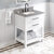 Jeffrey Alexander 30'' W White Wavecrest Single Vanity Cabinet Base with Steel Grey Cultured Marble Vanity Top and Undermount Rectangle Bowl